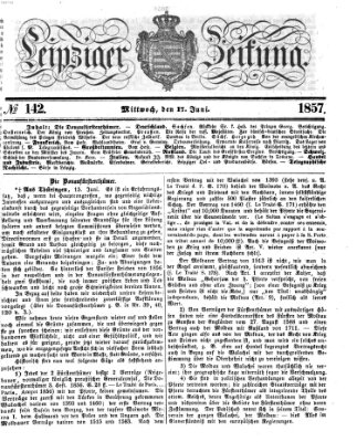 Leipziger Zeitung Mittwoch 17. Juni 1857