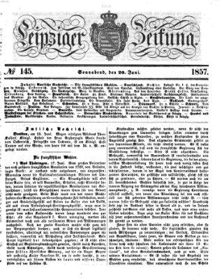 Leipziger Zeitung Samstag 20. Juni 1857