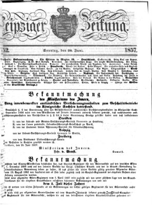 Leipziger Zeitung Sonntag 28. Juni 1857