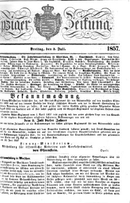 Leipziger Zeitung Freitag 3. Juli 1857