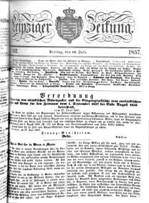 Leipziger Zeitung Freitag 10. Juli 1857