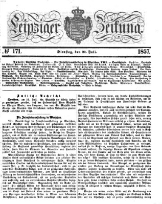 Leipziger Zeitung Dienstag 21. Juli 1857