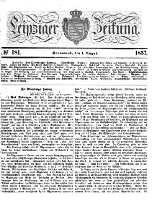 Leipziger Zeitung Samstag 1. August 1857