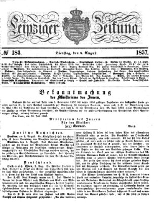 Leipziger Zeitung Dienstag 4. August 1857