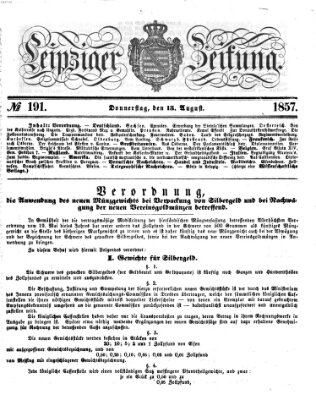 Leipziger Zeitung Donnerstag 13. August 1857