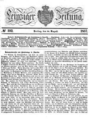 Leipziger Zeitung Freitag 14. August 1857