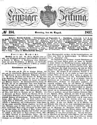 Leipziger Zeitung Sonntag 16. August 1857