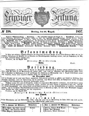 Leipziger Zeitung Freitag 21. August 1857