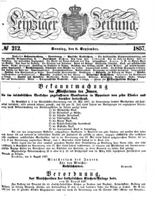 Leipziger Zeitung Sonntag 6. September 1857