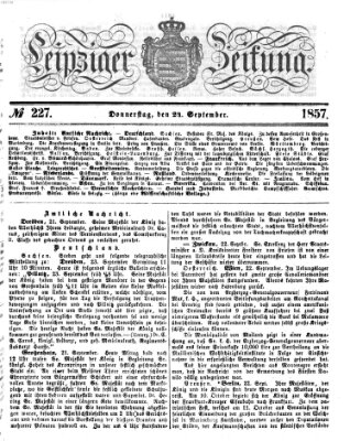 Leipziger Zeitung Donnerstag 24. September 1857