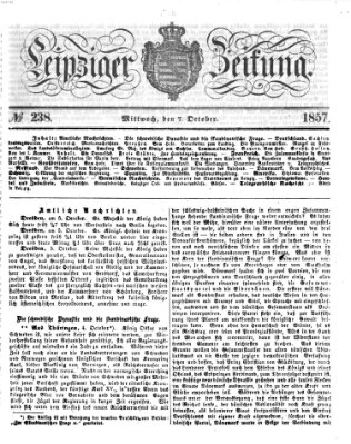 Leipziger Zeitung Mittwoch 7. Oktober 1857