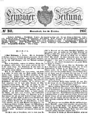 Leipziger Zeitung Samstag 10. Oktober 1857