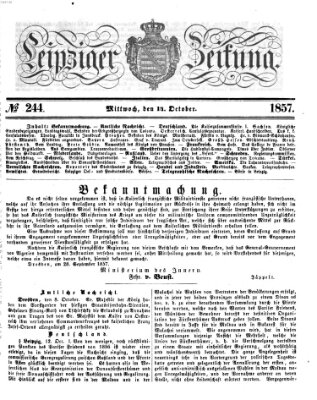 Leipziger Zeitung Mittwoch 14. Oktober 1857