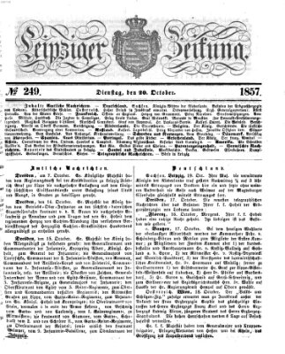 Leipziger Zeitung Dienstag 20. Oktober 1857