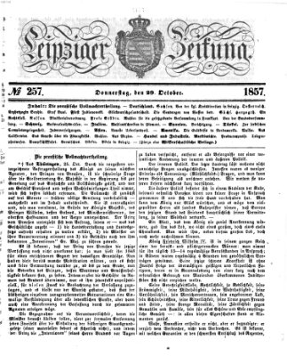 Leipziger Zeitung Donnerstag 29. Oktober 1857