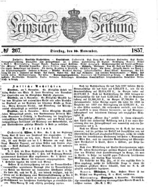 Leipziger Zeitung Dienstag 10. November 1857