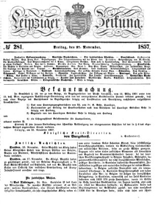 Leipziger Zeitung Freitag 27. November 1857