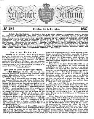 Leipziger Zeitung Dienstag 1. Dezember 1857