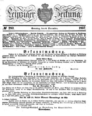 Leipziger Zeitung Sonntag 6. Dezember 1857