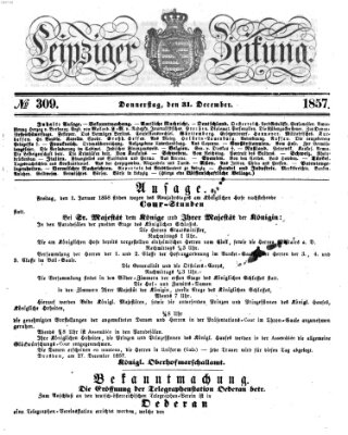 Leipziger Zeitung Donnerstag 31. Dezember 1857