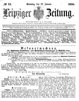 Leipziger Zeitung Sonntag 17. Januar 1858