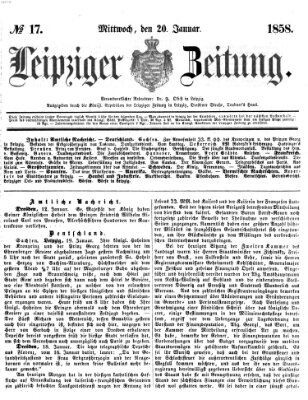 Leipziger Zeitung Mittwoch 20. Januar 1858