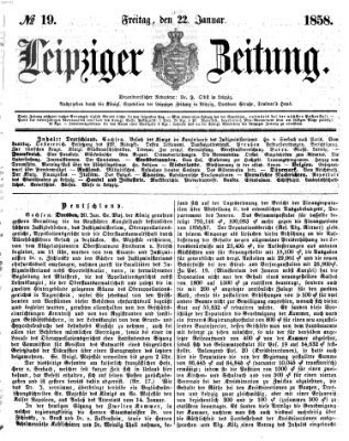 Leipziger Zeitung Freitag 22. Januar 1858