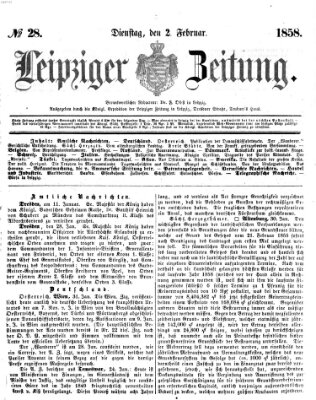 Leipziger Zeitung Montag 1. Februar 1858