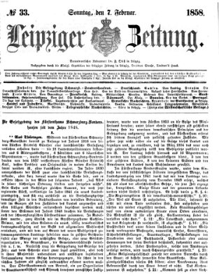 Leipziger Zeitung Sonntag 7. Februar 1858