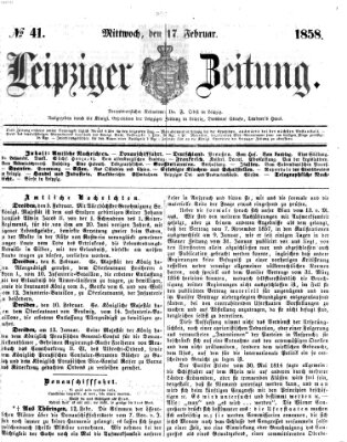 Leipziger Zeitung Mittwoch 17. Februar 1858