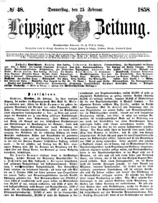 Leipziger Zeitung Donnerstag 25. Februar 1858