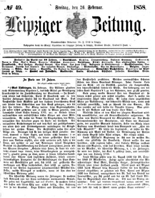 Leipziger Zeitung Freitag 26. Februar 1858