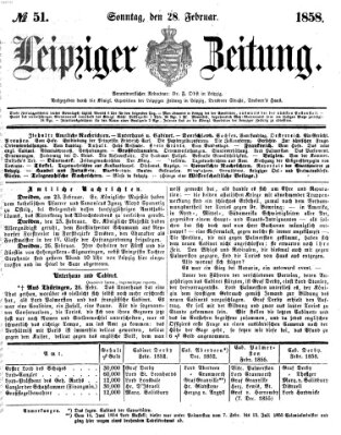 Leipziger Zeitung Sonntag 28. Februar 1858