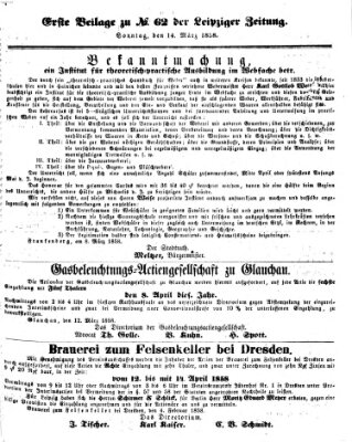 Leipziger Zeitung Sonntag 14. März 1858