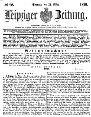 Leipziger Zeitung Sonntag 21. März 1858