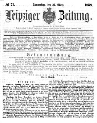 Leipziger Zeitung Donnerstag 25. März 1858