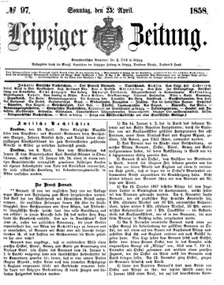 Leipziger Zeitung Sonntag 25. April 1858