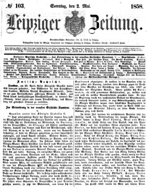 Leipziger Zeitung Sonntag 2. Mai 1858