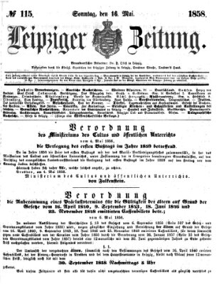 Leipziger Zeitung Sonntag 16. Mai 1858