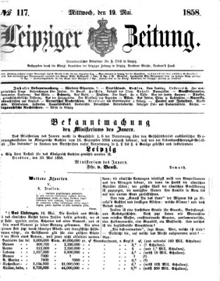 Leipziger Zeitung Mittwoch 19. Mai 1858