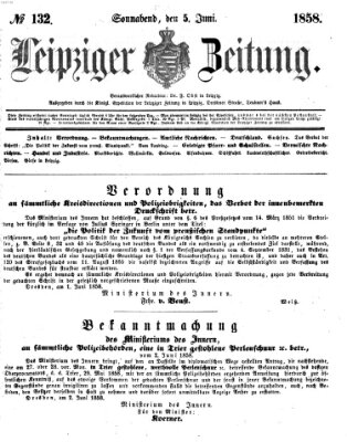 Leipziger Zeitung Samstag 5. Juni 1858