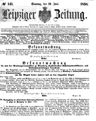 Leipziger Zeitung Sonntag 20. Juni 1858