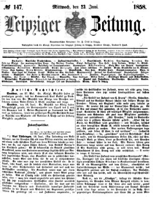 Leipziger Zeitung Mittwoch 23. Juni 1858