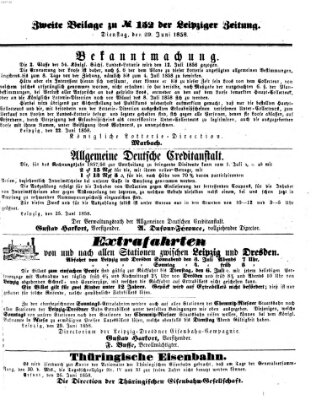 Leipziger Zeitung Dienstag 29. Juni 1858