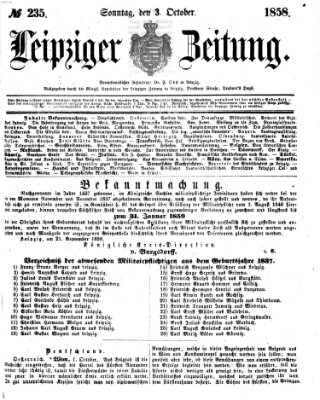 Leipziger Zeitung Sonntag 3. Oktober 1858