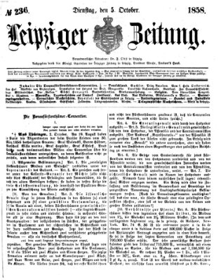 Leipziger Zeitung Dienstag 5. Oktober 1858