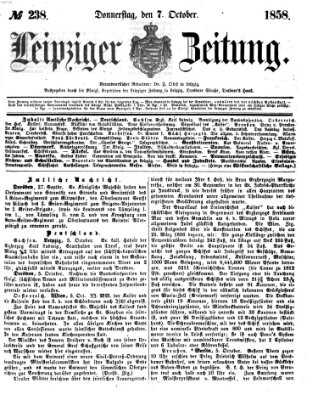 Leipziger Zeitung Donnerstag 7. Oktober 1858