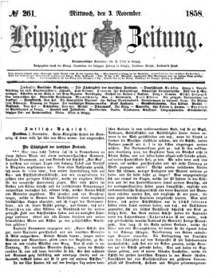 Leipziger Zeitung Mittwoch 3. November 1858