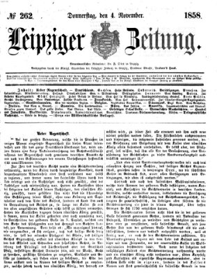 Leipziger Zeitung Donnerstag 4. November 1858