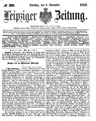 Leipziger Zeitung Dienstag 9. November 1858